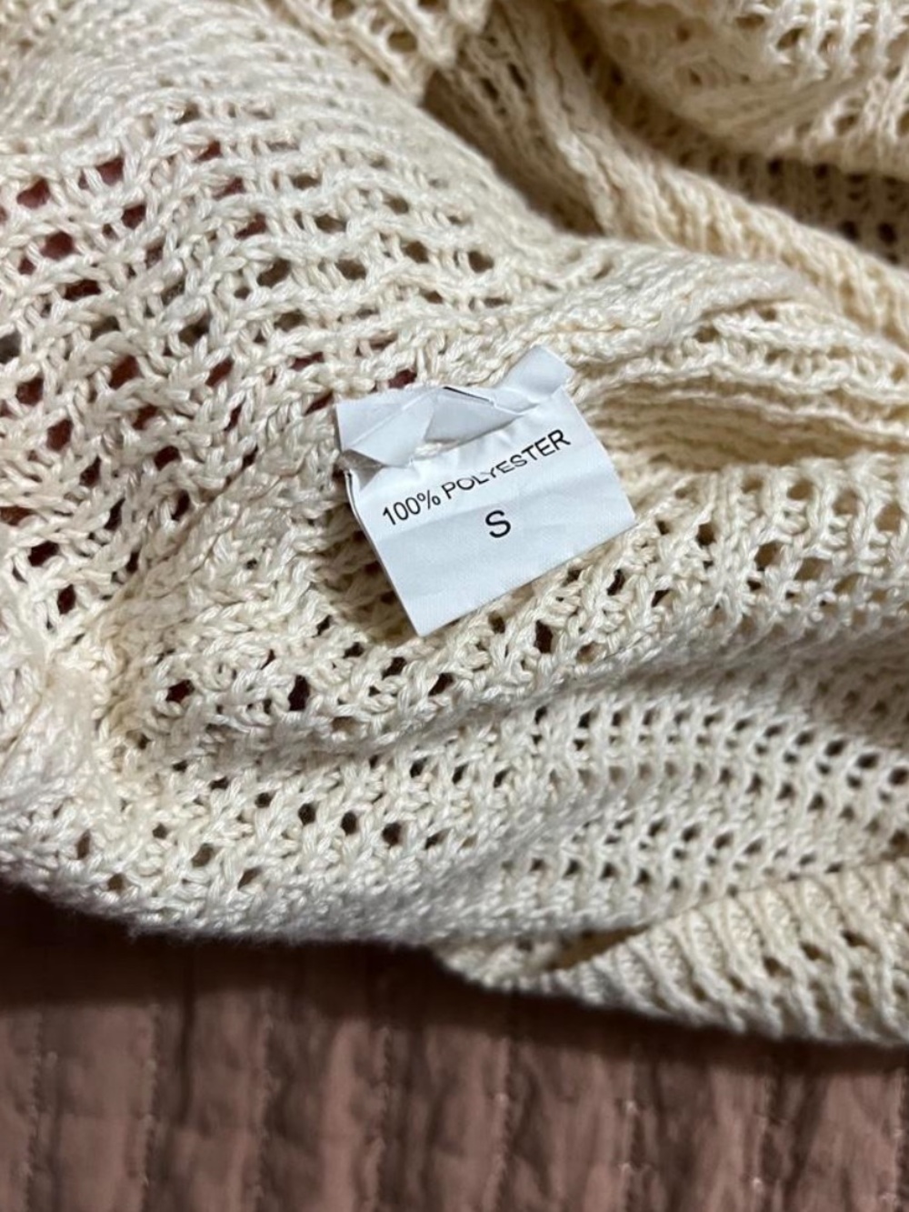 Women’s Cream Crochet Halter Maxi Dress - Picture 3 of 5